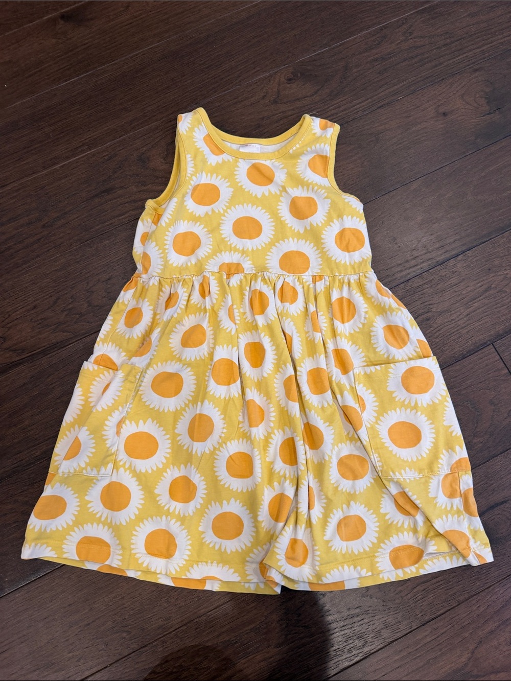 Hanna Andersson Yellow Sunflower Print Girls' Dress Size 8 - C11-759